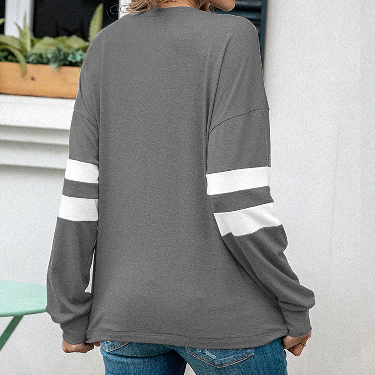 Mom Grandma Colorful Heart Hand Print Personalized Women’s Long Sleeve Tops