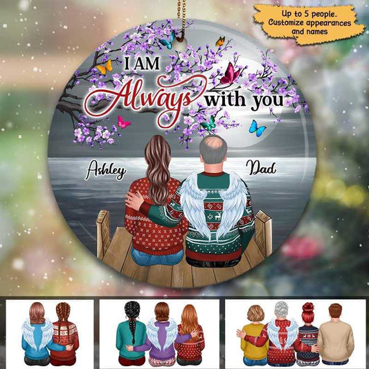 Under Purple Blossom Branch Memorial Personalized Circle Ornament