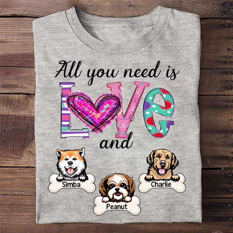 Love Pattern And Peeking Dogs Personalized Women Tank Top V Neck Sleeveless