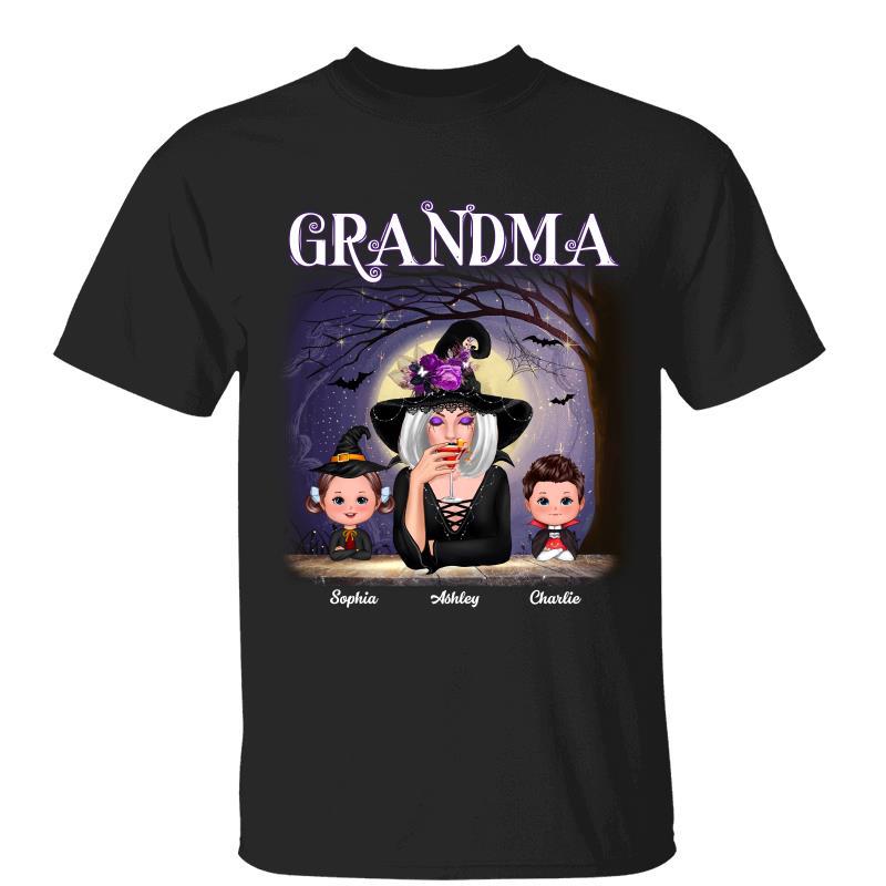 Halloween Moon Glow Grandma & Grandkids Doll Personalized Shirt