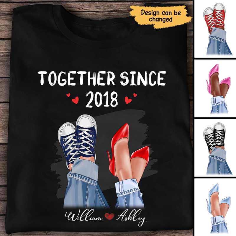 Couple Together Since Couple Legs Personalized Shirt