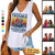 Trouble Fashion Besties Retro Personalized Women Tank Top V Neck Casual Flowy Sleeveless