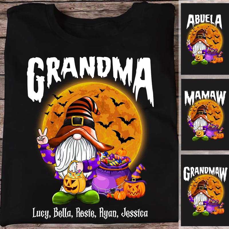 Witch Gnome Grandma Halloween Personalized Shirt