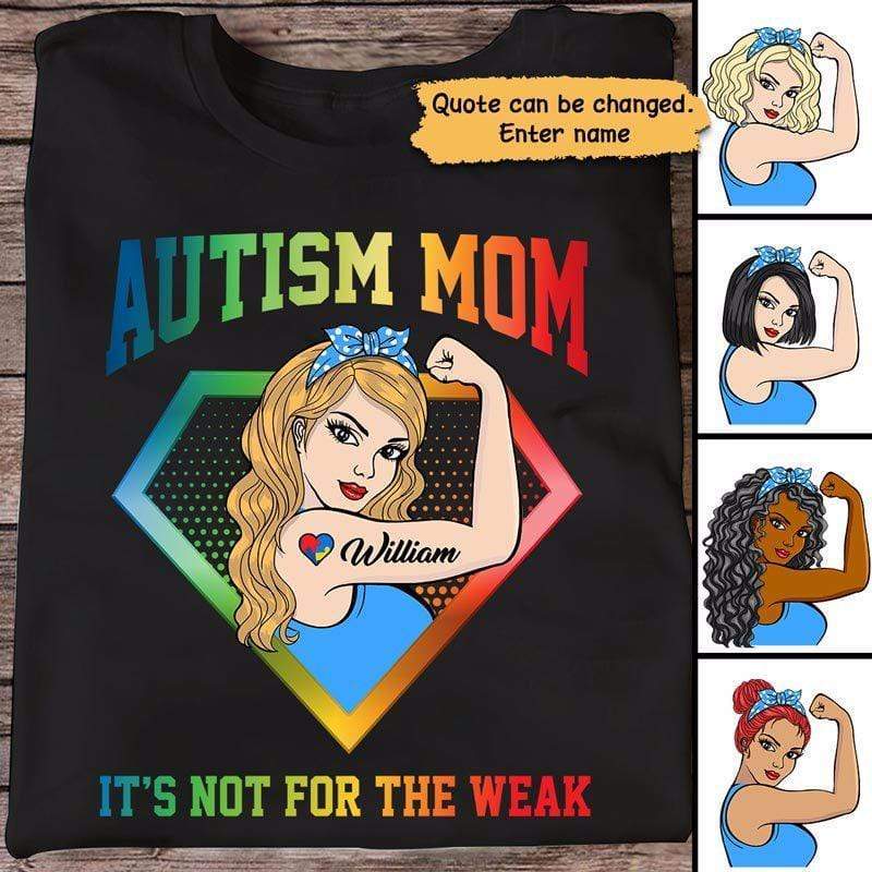 Super Mom Strong Woman Autism Personalized Shirt