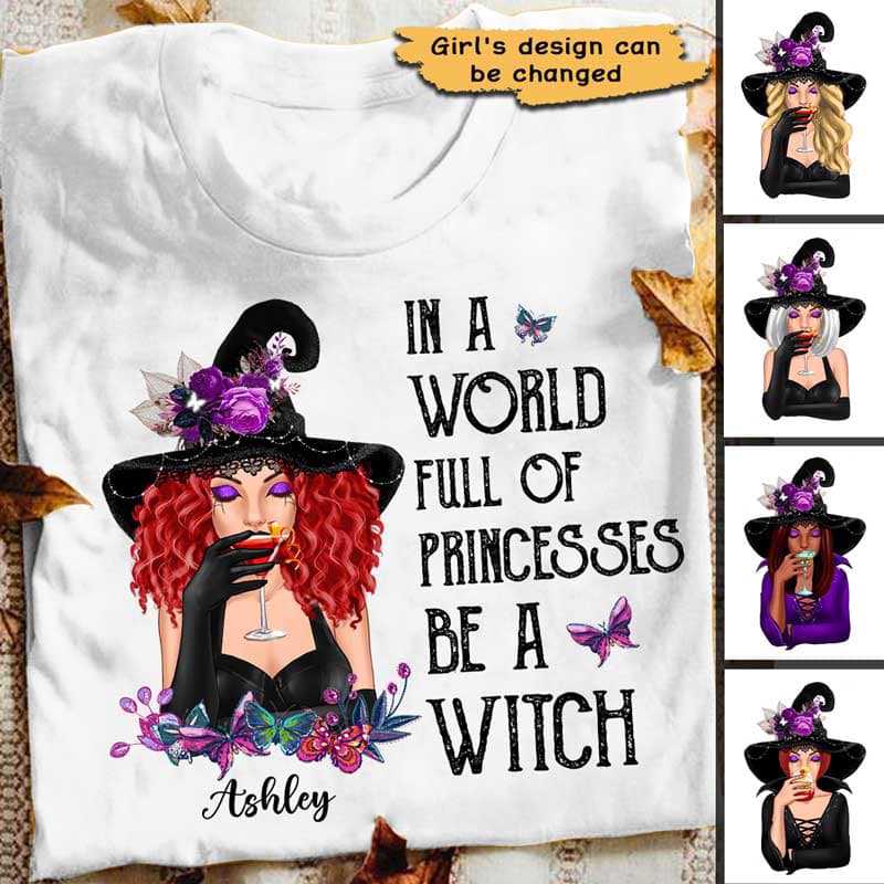In A World Full Of Princesses Be A Halloween Witch Personalized Tank Top
