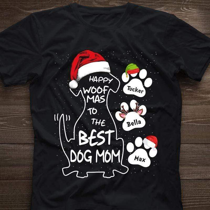 Dog Christmas Happy Woofmas To The Best Dog Dad Mom Personalized Shirt