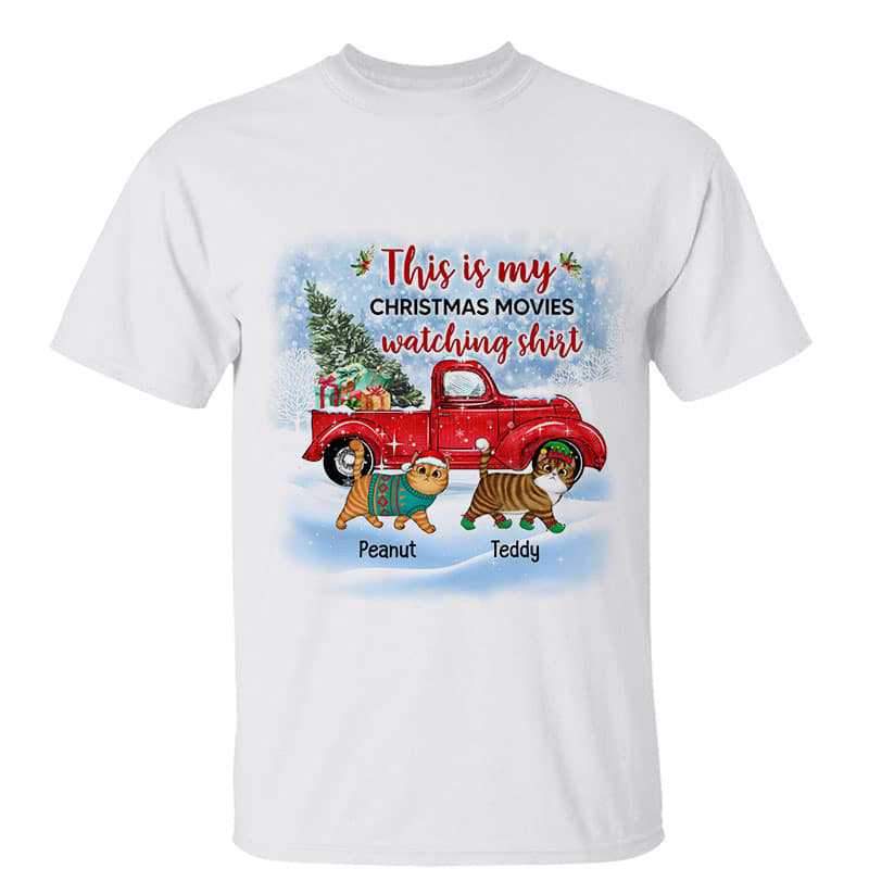 My Christmas Movie Watching Shirt Fluffy Cats Personalized Shirt