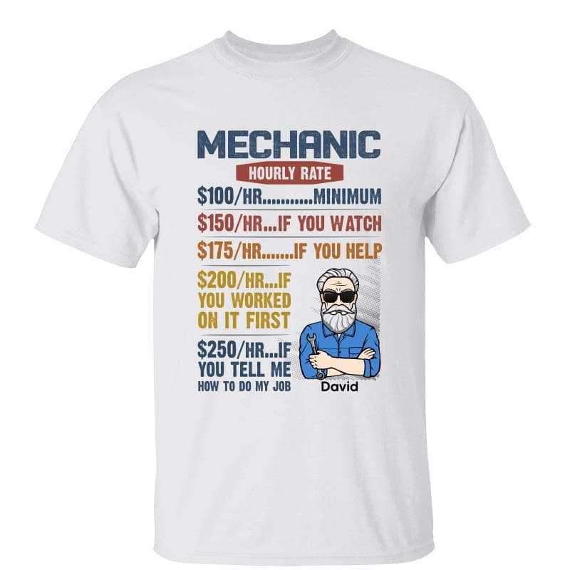 Mechanic Hourly Rate Personalized Shirt