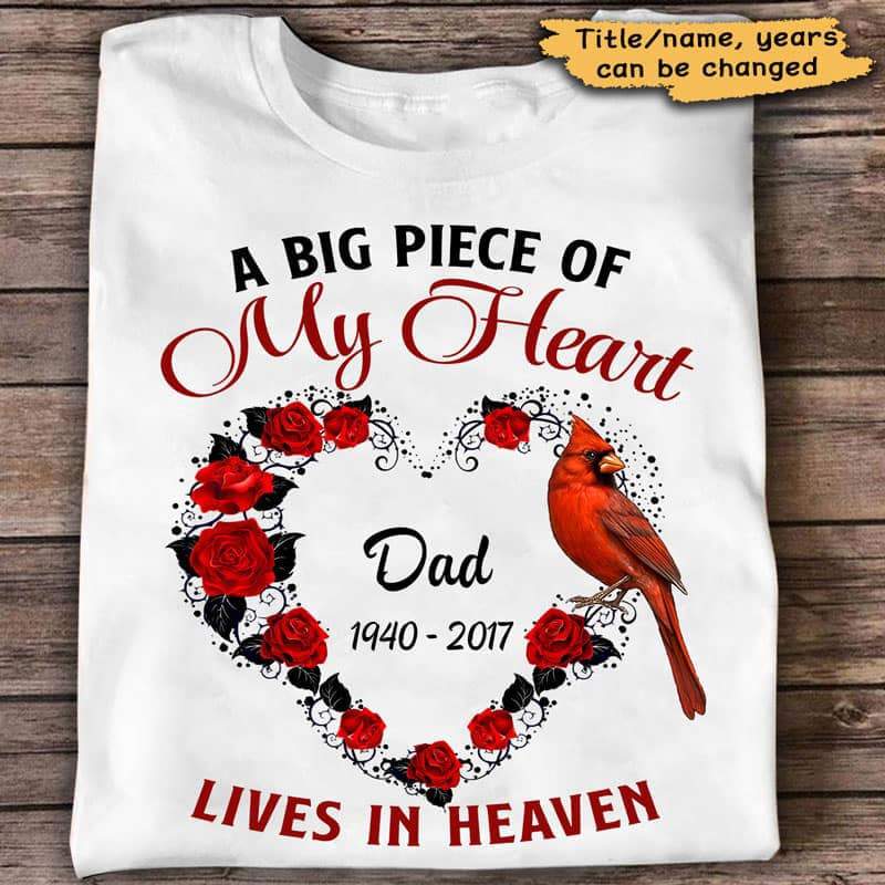 Rose And Cardinal Memorial Personalized Shirt