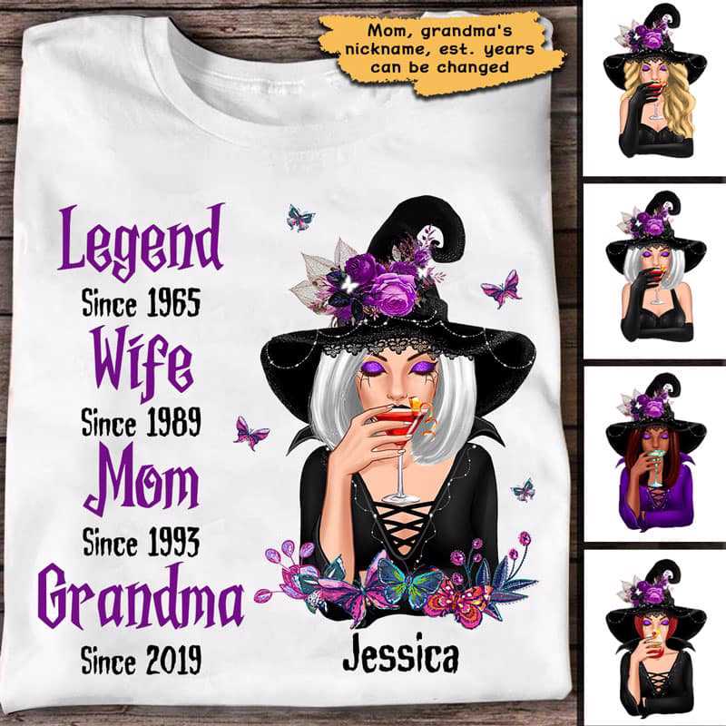 Legend Halloween Grandma Witch Personalized Shirt