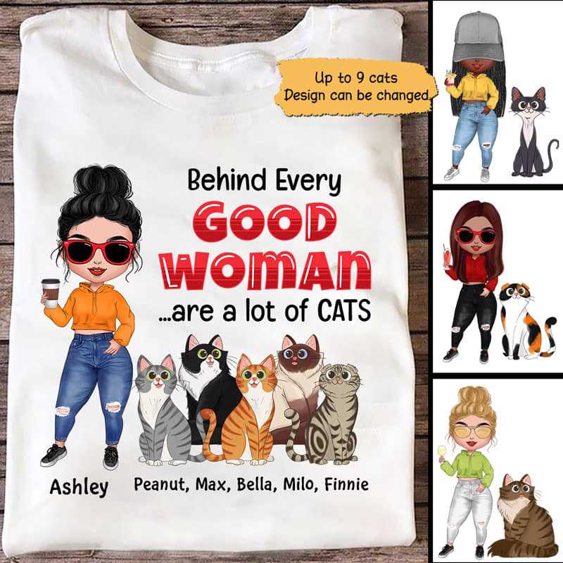 Behind Good Woman Are Cats Doll Personalized Shirt