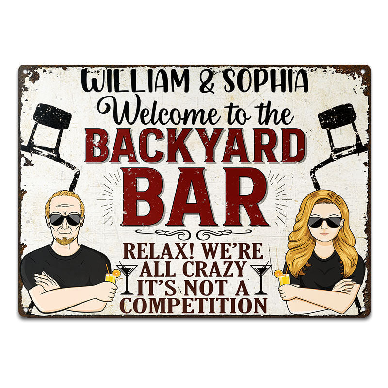 Relax We're All Crazy Family Gift - Personalized Custom Classic Metal Signs