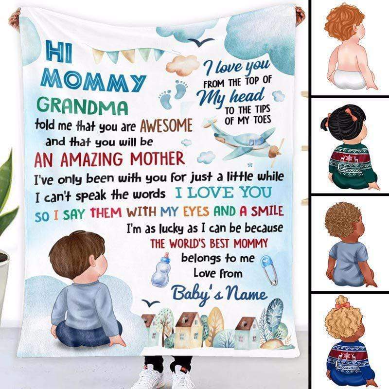 Baby To Mommy Grandma Told Me Personalized Fleece Blanket