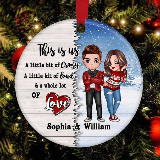 This Is Us Doll Couple Personalized Circle Ornament