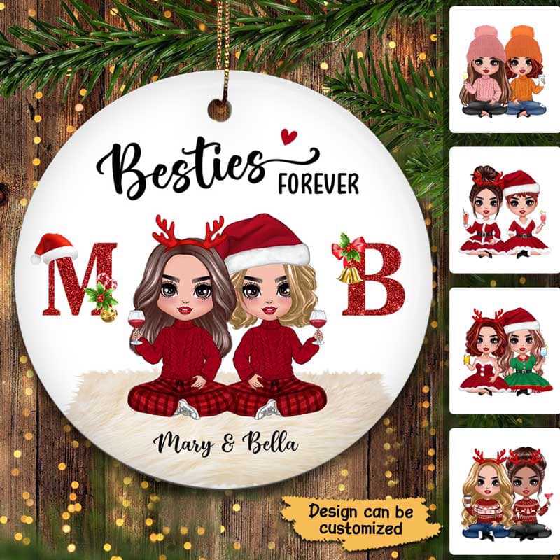 クリスマス アルファベット人形 Besties パーソナライズ サークル オーナメント