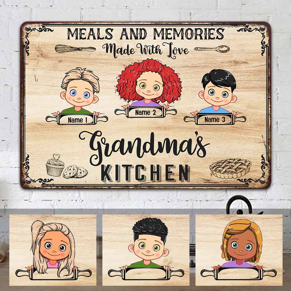 Personalized Mom Grandma Kitchen Metal Sign