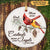 Cardinals Pine Branch Personalized Circle Ornaments