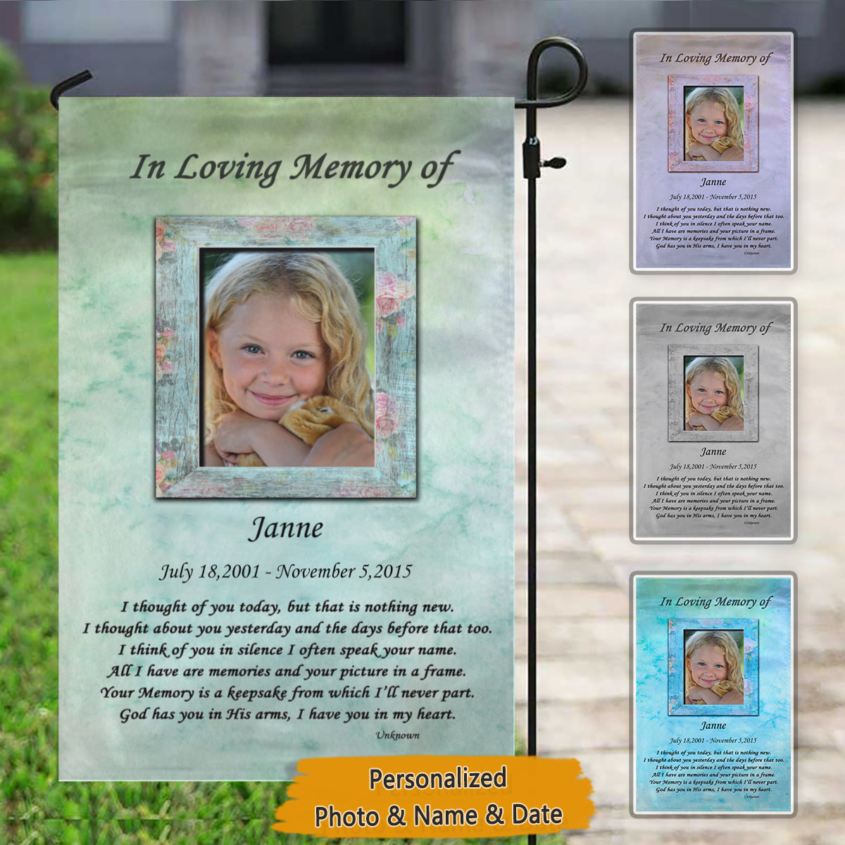 Personalized graves Flag, Sympathy Flag, Custom Flag, Memorial Gifts, In Loving Memory, Cemetery Decoration