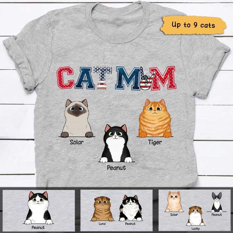 Cat Mom Cat Dad 4th Of July Personalized Shirt