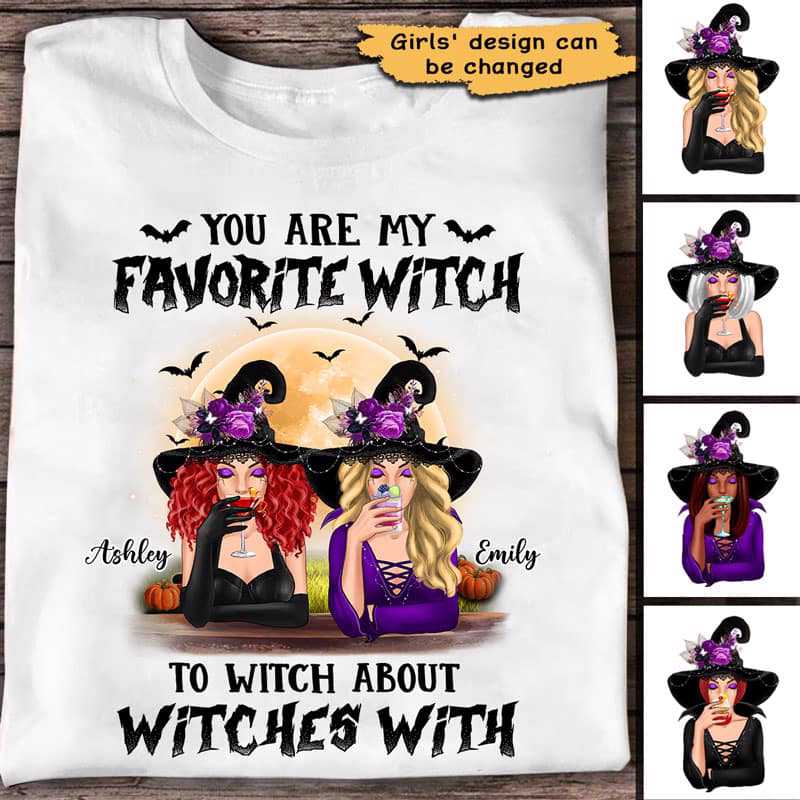 Halloween Witches Besties Personalized Shirt