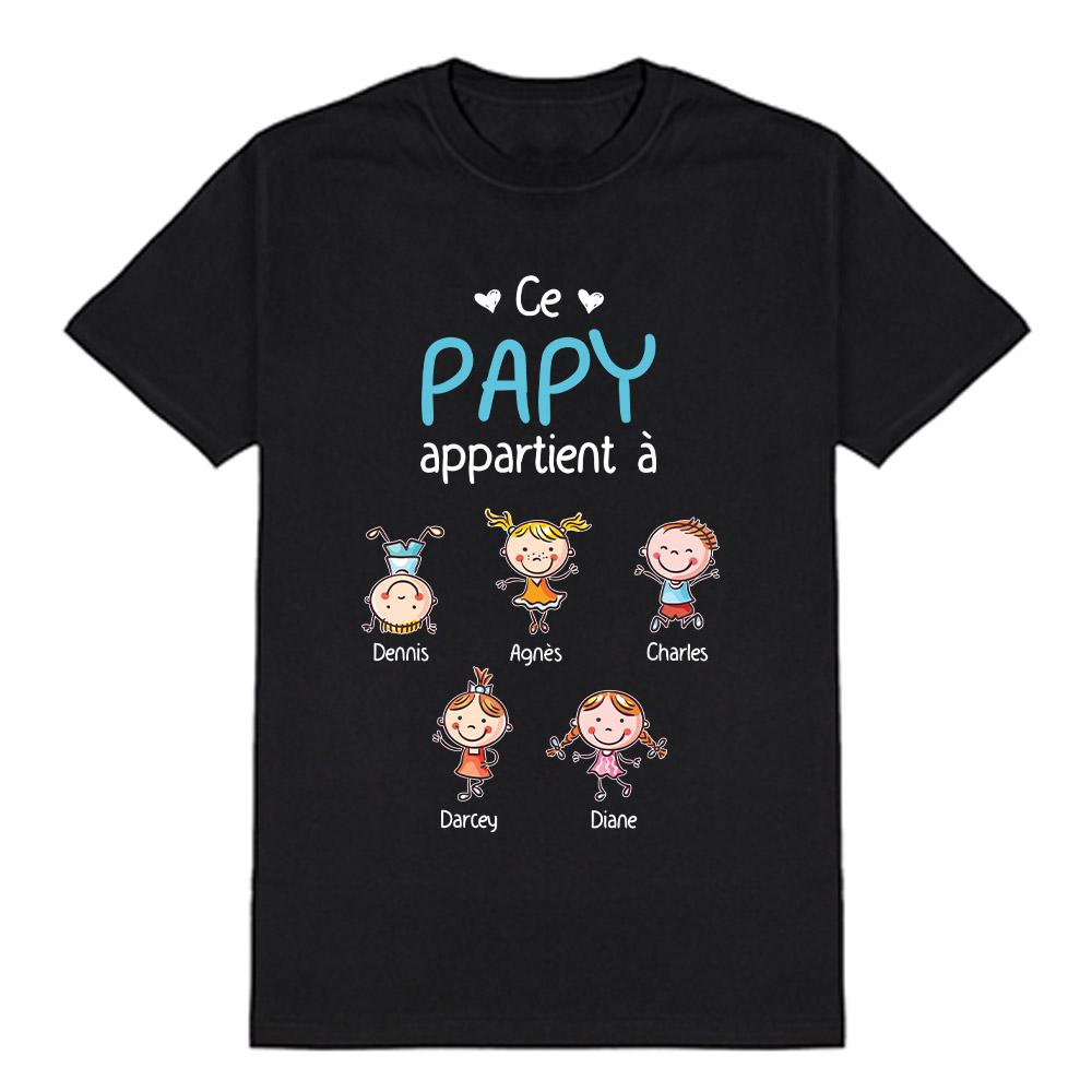 Personalized Papy Mamie French Grandma Grandpa Belongs T Shirt