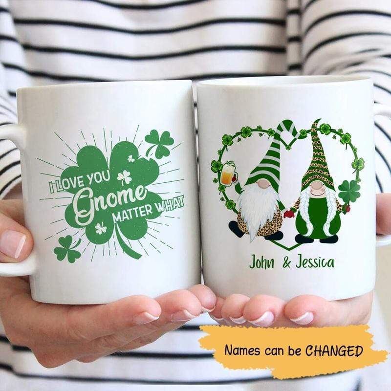 Gnome Couple Pattern St Patrick Personalized Coffee Mug