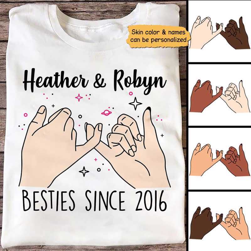 Besties Since Pinky Promise Personalized Women Tank Top