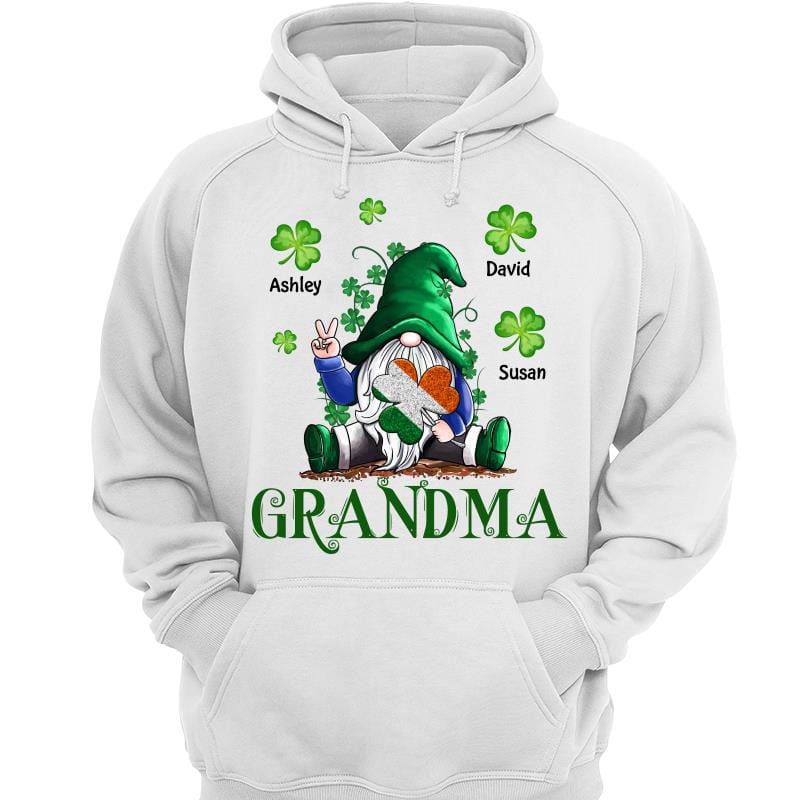 Irish Gnome Grandma St. Patrick‘s Day Personalized Hoodie Sweatshirt