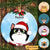 Fluffy Cat Christmas Portrait Personalized Decorative Circle Ornament