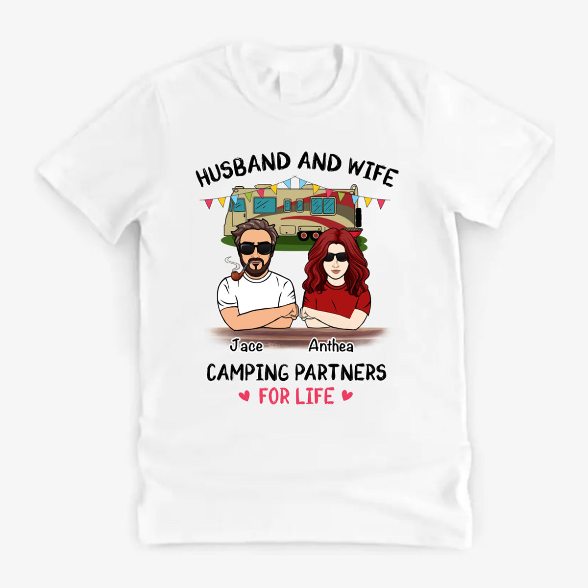 Husband Wife Camping Partners For Life Personalized Shirt