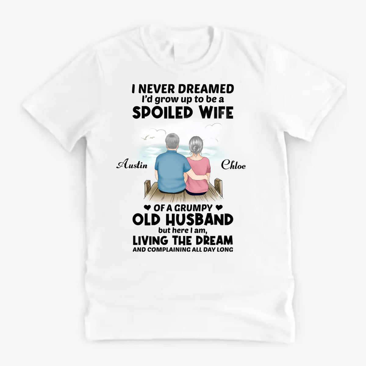 Old Couple Sitting Personalized Shirt