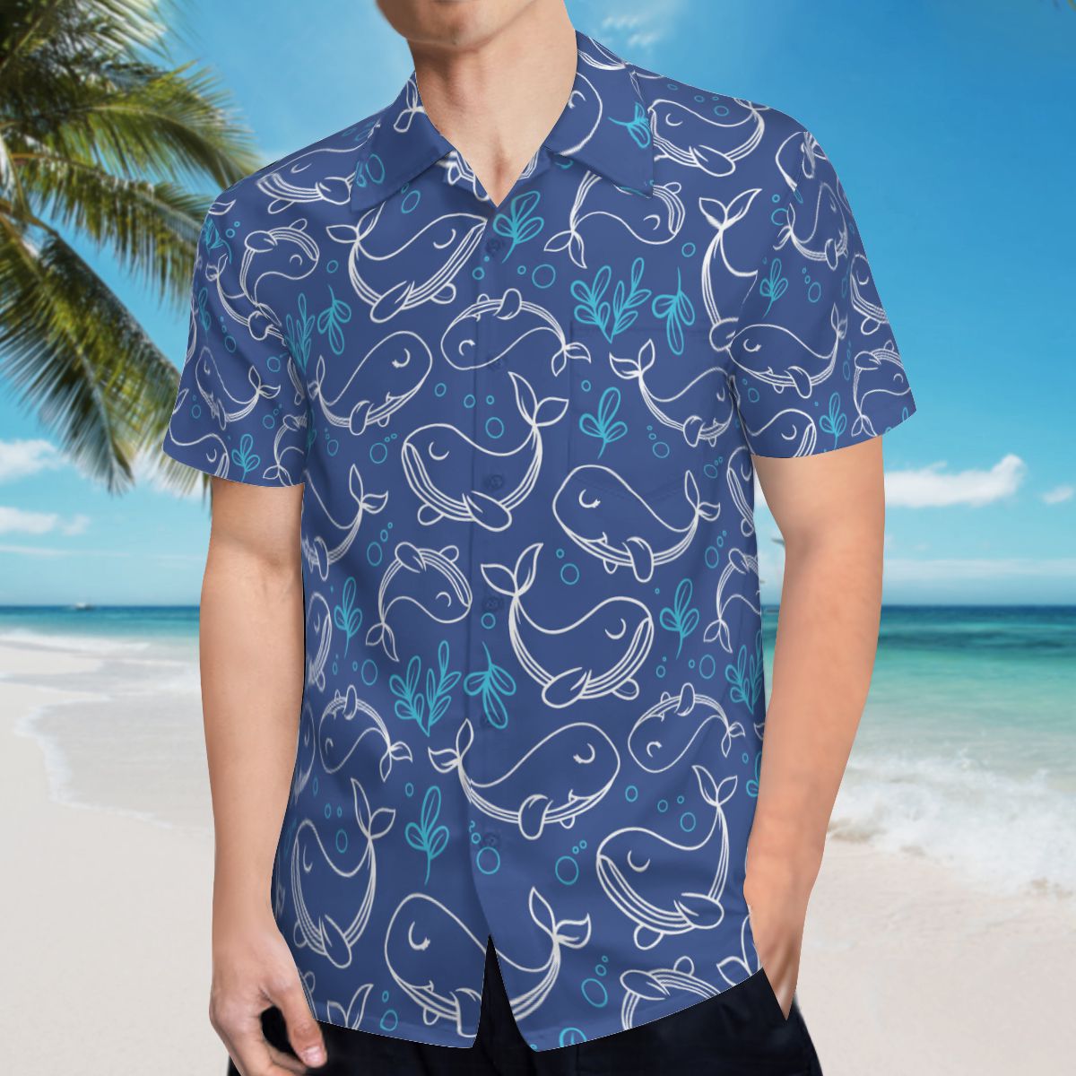 Cute Whale 2 Hawaiian Shirts No.6AGZC4