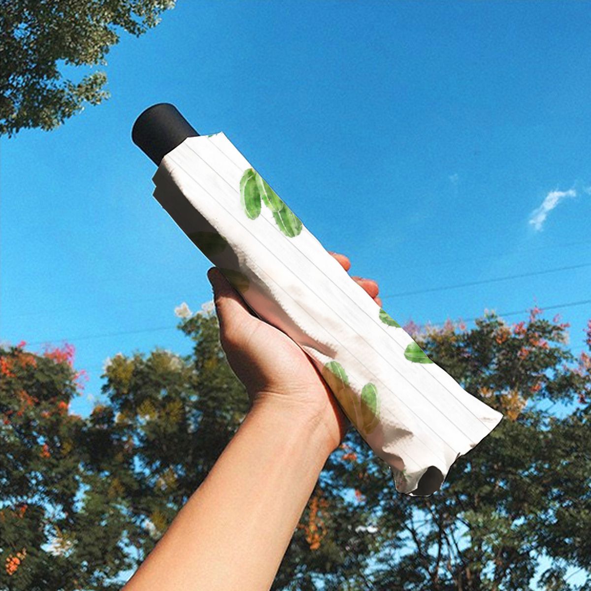 Elegant Green Fine Gold Floral Mandala Christmas Brushed Polyester Umbrella No.6R6UJ5