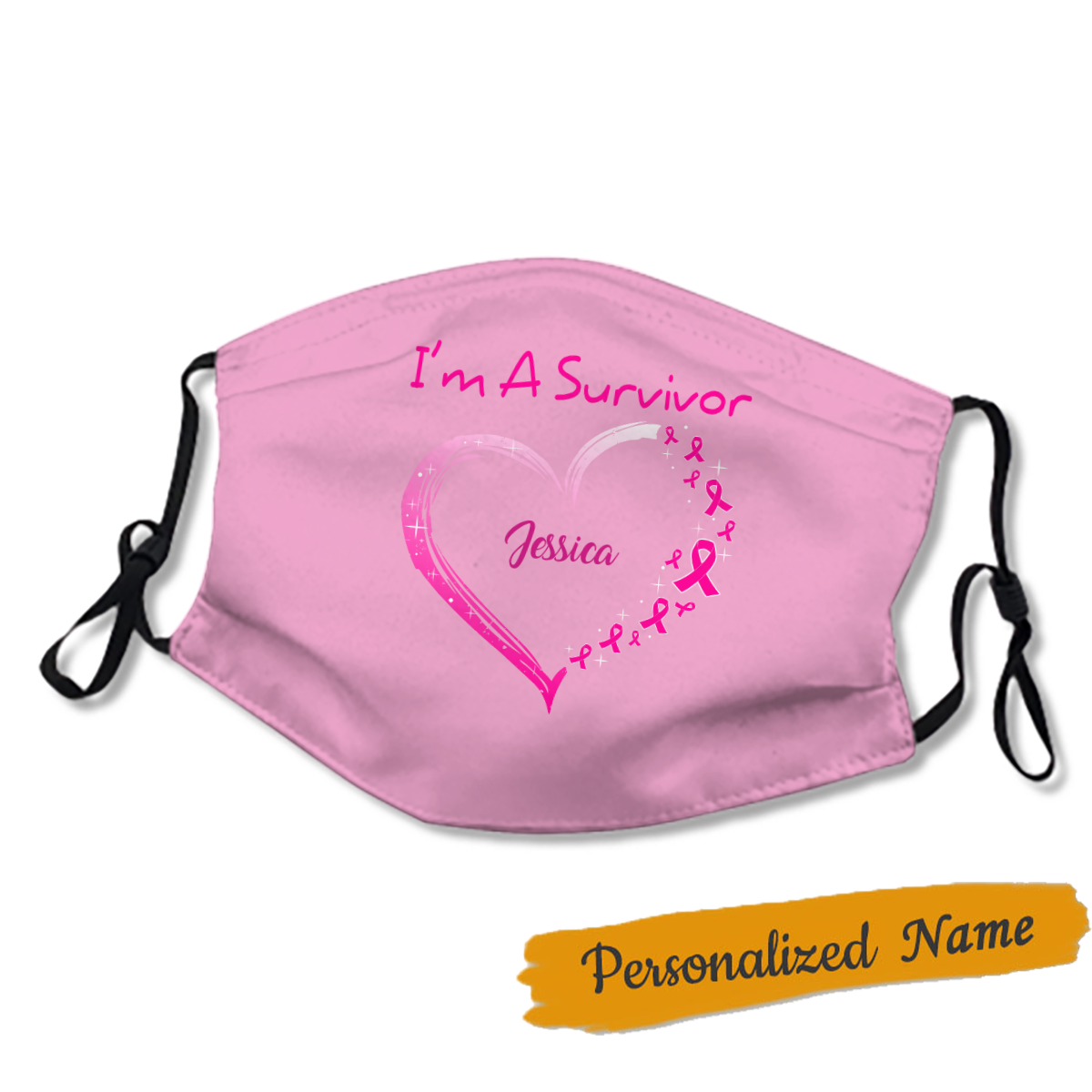 I Am A Survivor Breast Cancer Personalized Name Face Mask