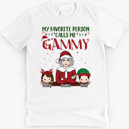 Favorite People Call Me Grandpa Grandma Claus Personalized Raglan Shirt