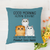 Good Morning Cat Human Servant Personalized Polyester Linen Pillow