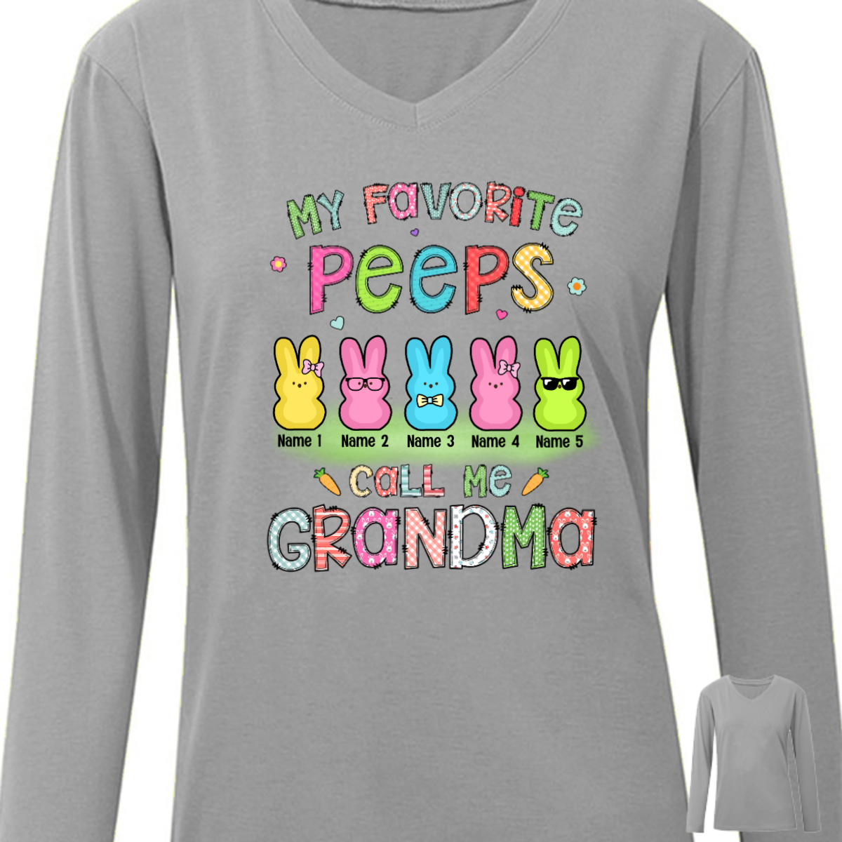 Personalized Mom Grandma Easter Long Sleeve Shirt