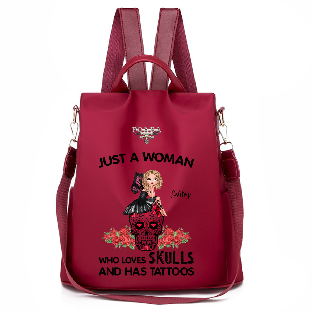 Just A Tattoo Woman Who Loves Skull Personalized Backpack