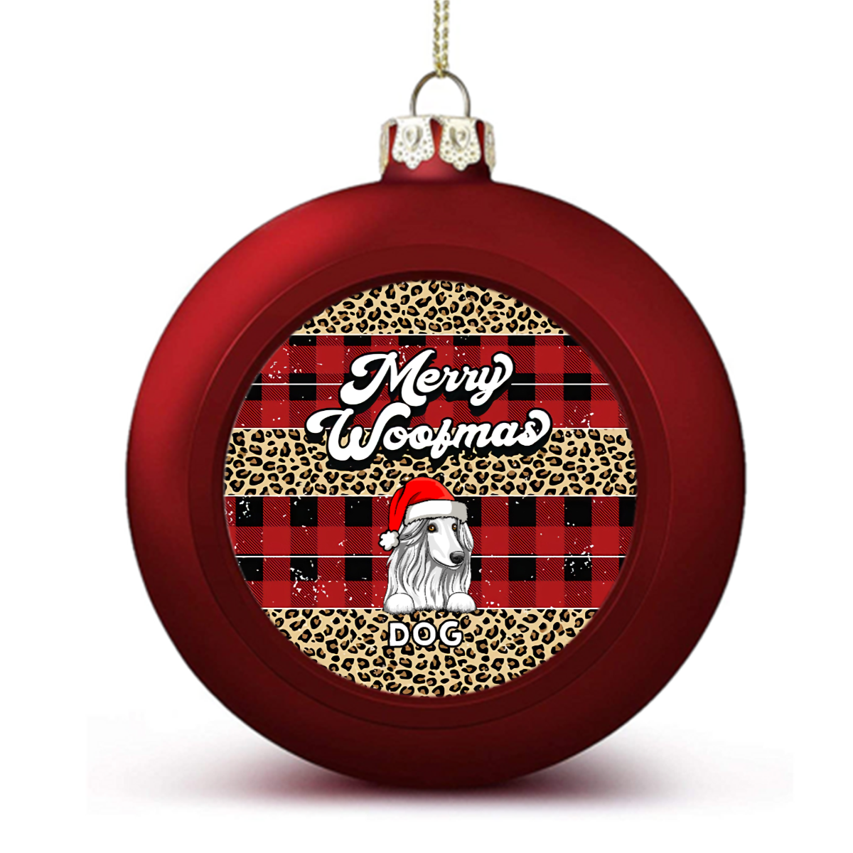 Leopard Checkered Gift For Dog Mom Ball Ornaments