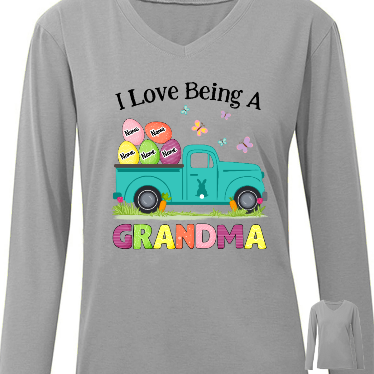 Personalized Mom Grandma Easter Long Sleeve Shirt