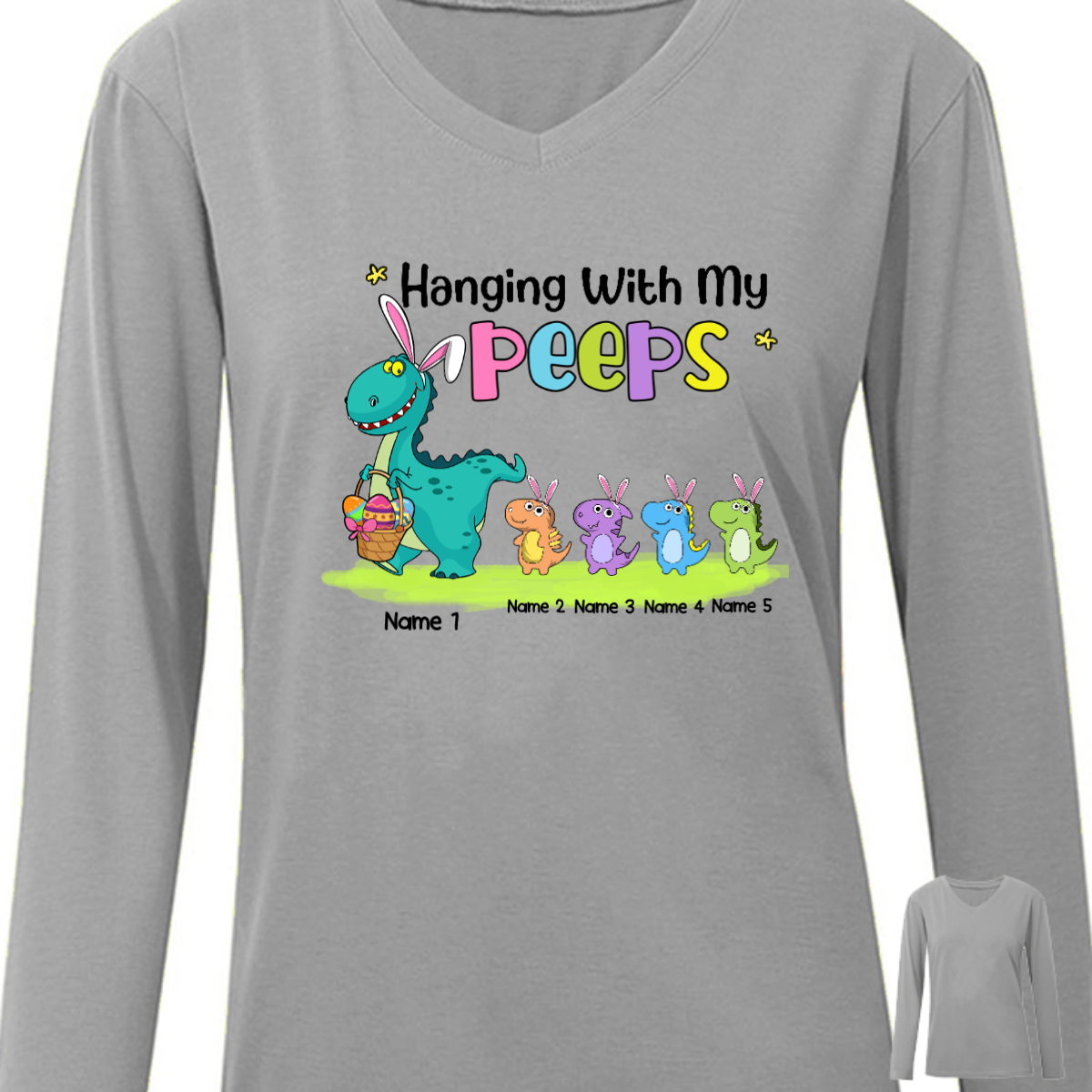 Personalized Easter Mom Grandma Long Sleeve Shirt