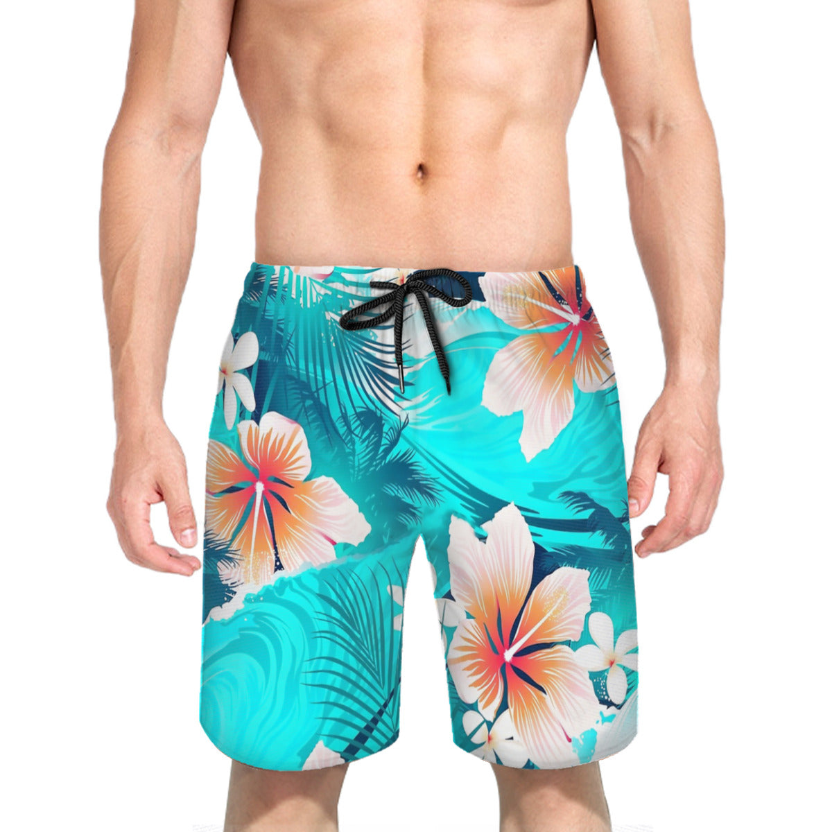 Hibiscus Flowers At The Beach Graphic Men's Swim Trunks No.7IRCRN