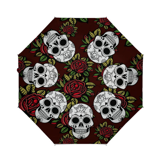 Umbrella Christmas Retro Skull Roses Chic No.7KZZAL