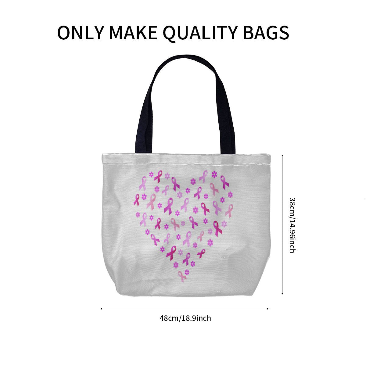 Breast Cancer Pink Ribbon Canvas Bag No.3PL85D