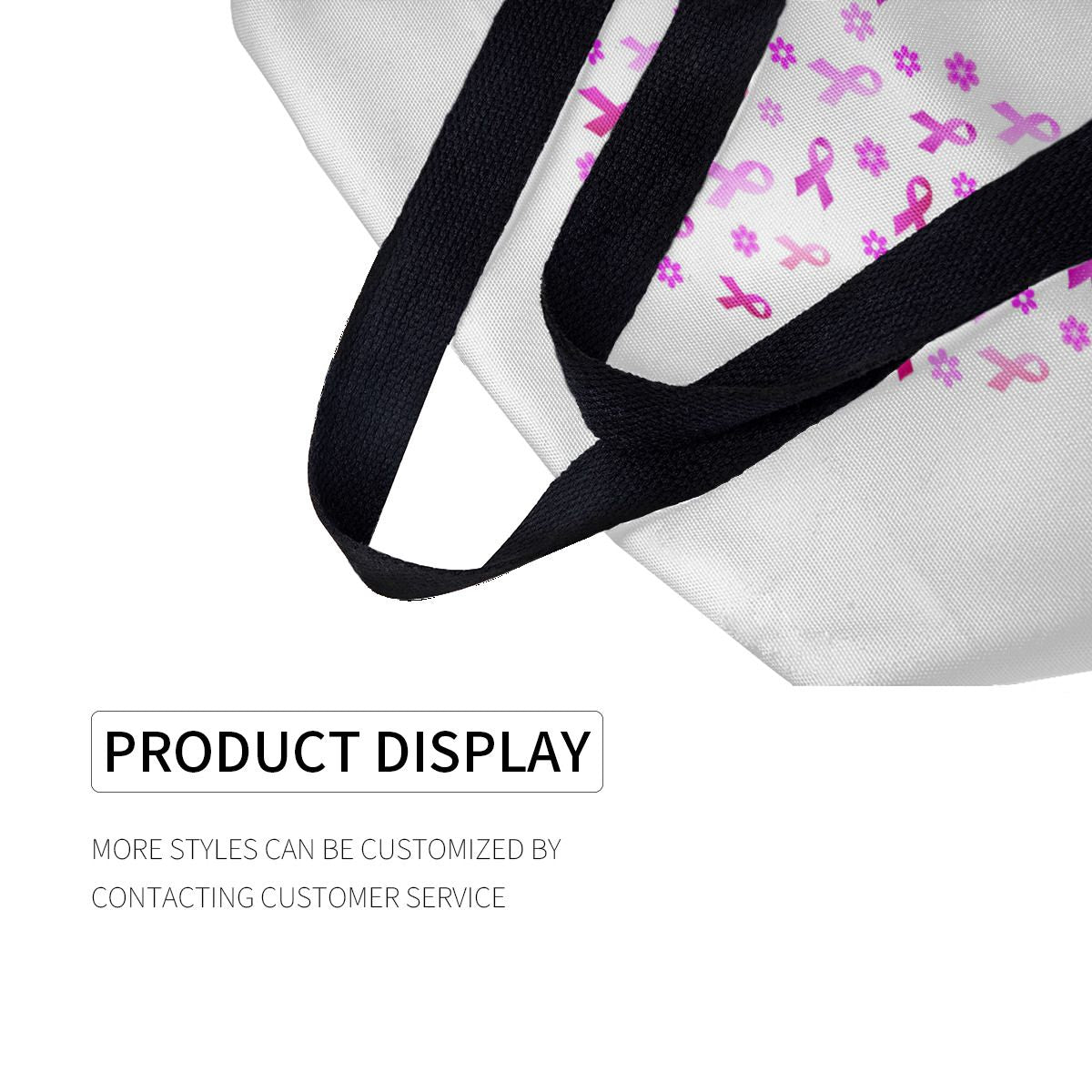 Breast Cancer Pink Ribbon Canvas Bag No.3PL85D