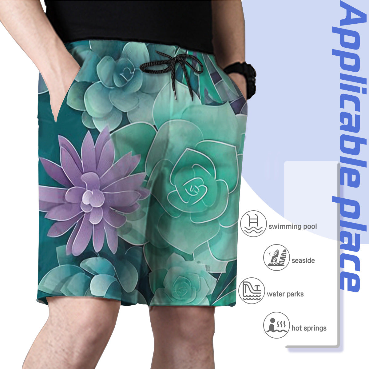 Succulent Love I Mask Men's Swim Trunks No.9BPZ7V