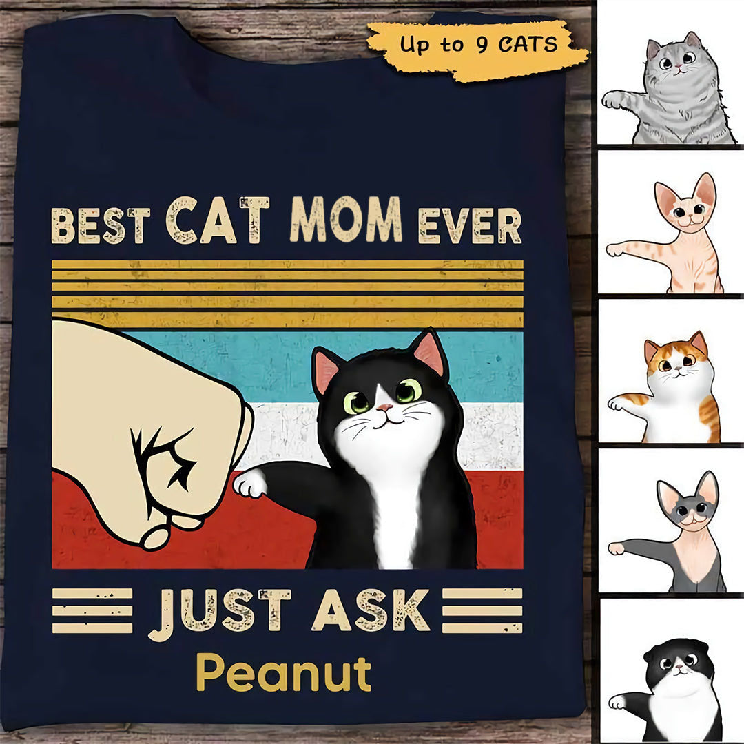 Best Cat Dad/Mom Fluffy Cat Personalized Dear Dad Shirt