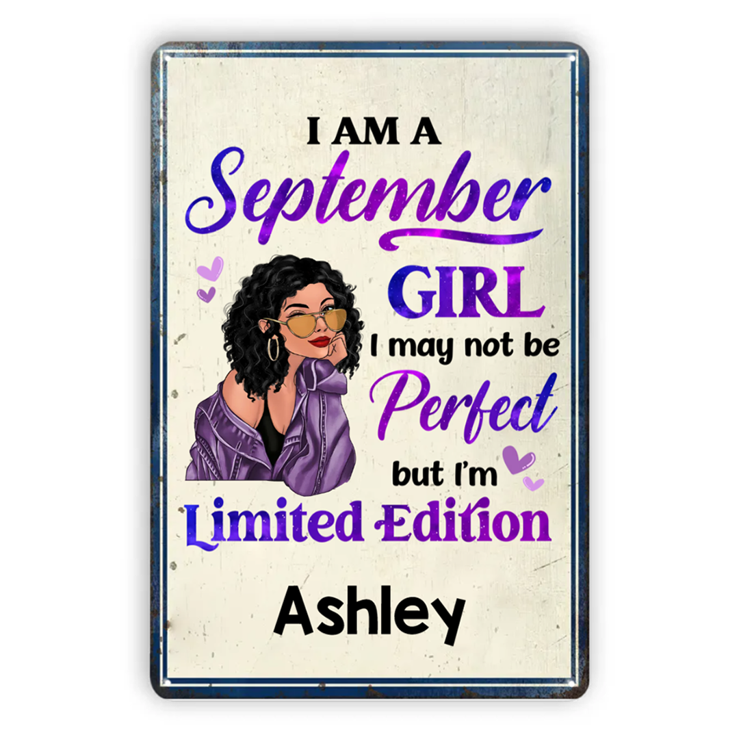 Birthday Gift Birth Month Fashion Girl Limited Edition Personalized Custom Metal Signs