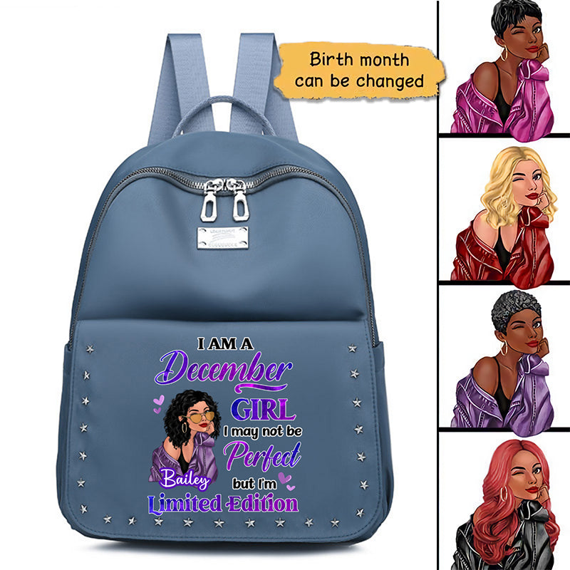 Birthday Gift Birth Month Fashion Girl Limited Edition Personalized Rivet Backpack