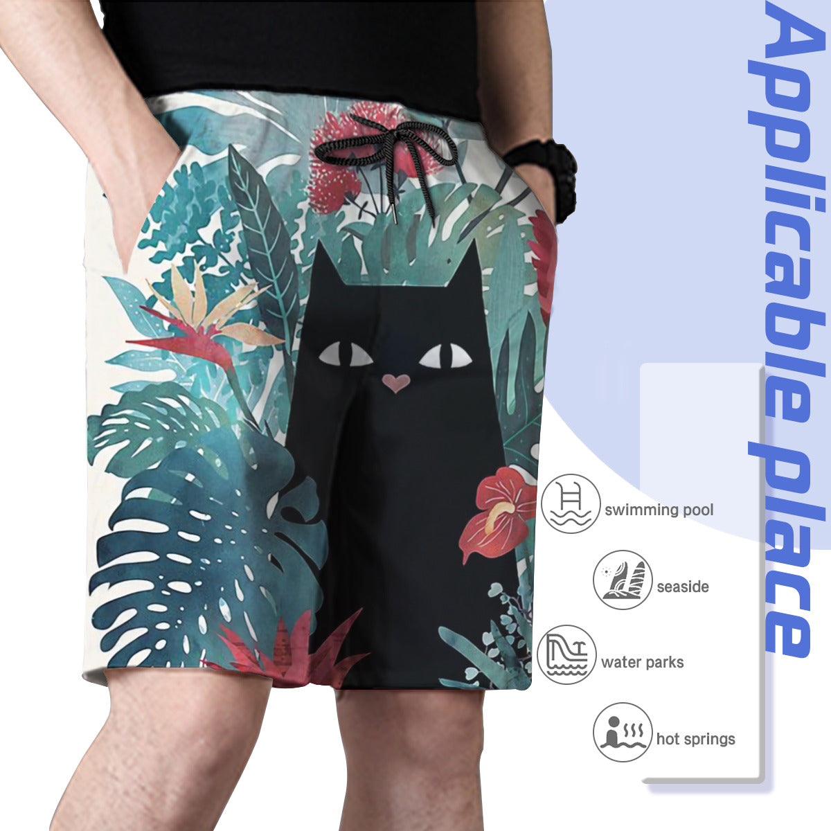 Popoki Graphic Men's Swim Trunks No.CL7XZS